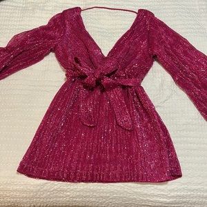 Hello Molly Pink Sequin Robe